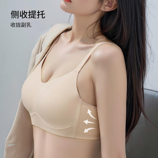 雅黛丽内衣夏季薄款大胸显小无痕文胸无钢圈收副乳透气美背胸罩 商品图1