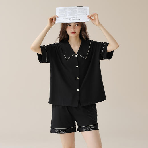 丁摩 【抗菌拉架棉】新款夏季短袖法式翻领纯棉女士睡衣休闲大方款4ZF-3189 商品图1