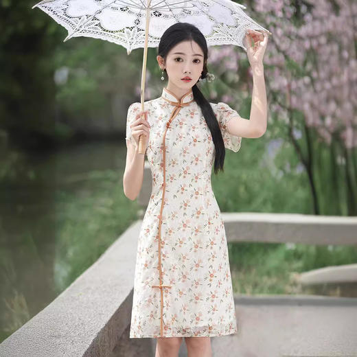改良短款修身日常，少女款气质国风旗袍XL208 商品图4