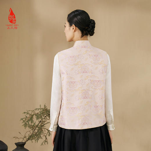 SAINTJOY/上久楷新中式马甲  龙行云纹锦  复古 中国风 DWS24025 商品图1