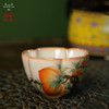 龙泉问鼎彩绘哥窑报春杯（倩桃压枝 /五桃）（缺货） 商品缩略图0