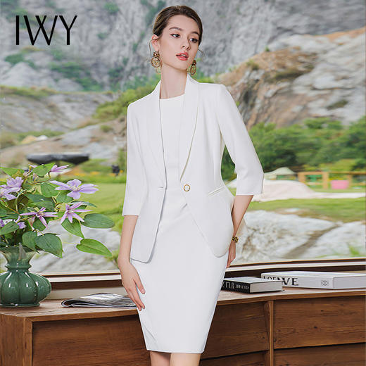 IWY/秋季新款青果领套装裙气质女神范正式场合接待通勤干练职业装C1837+Q620 商品图3
