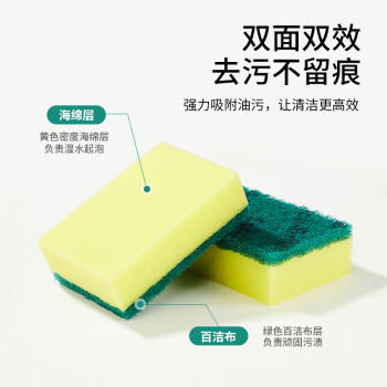 3M思高金刚砂洗碗布 5片装洗碗海绵百洁布厨房吸水经典款抹布G6215 商品图1