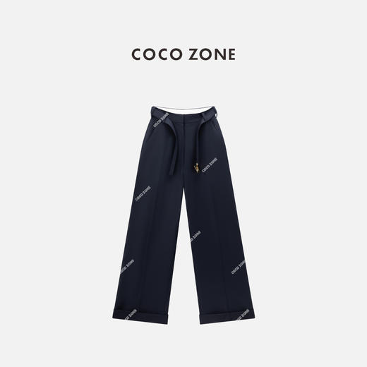 COCO ZONE 时尚设计感卷边西裤气质百搭阔腿裤CC1C1777 商品图1