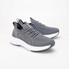 源之民健步鞋男款高弹飞织面料橡塑+贴片底运动休闲轻便舒适