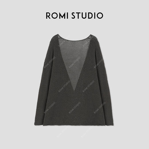 ROMI STUDIO“克制的性感”7针100%棉宽松镂空钩针针织开衫432W9030 商品图1