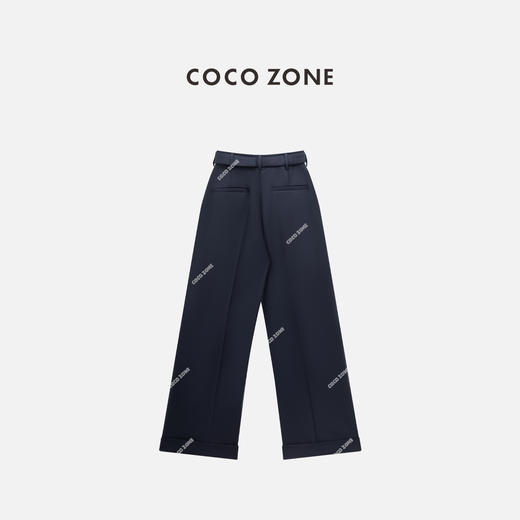 COCO ZONE 时尚设计感卷边西裤气质百搭阔腿裤CC1C1777 商品图2