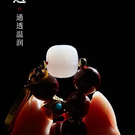 六鑫珠宝 原矿朱砂天然和田玉手串 商品图2