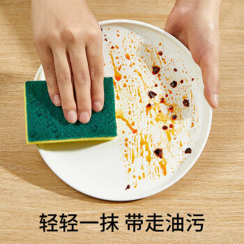 3M思高金刚砂洗碗布 5片装洗碗海绵百洁布厨房吸水经典款抹布G6215 商品图2