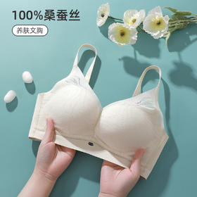 熳洁儿 100%桑蚕丝里料养肤文胸小胸聚拢无钢圈内衣舒适无痕文胸光面百搭24261512
