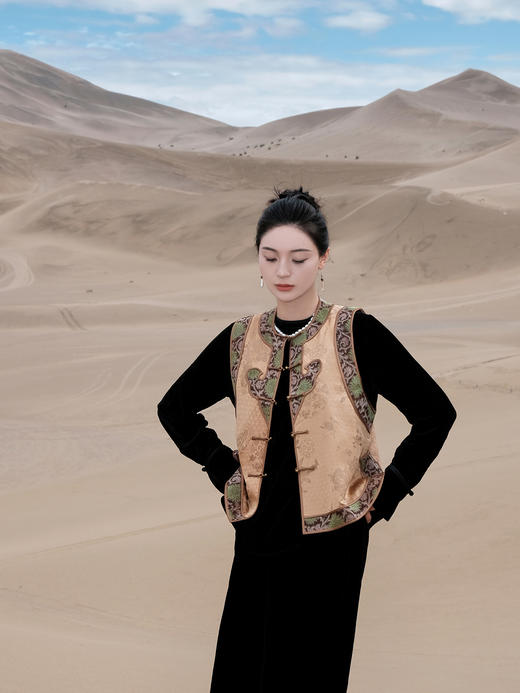 盛唐牡丹盛奢系列| 限量款| 高货-真丝重缎拼织锦如意马甲(特殊商品不退不换) 商品图3