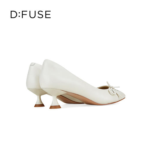 D:FUSE迪芙斯2024秋季新款高跟鞋绑带蝴蝶结尖头小猫跟单鞋美拉德通勤鞋DF43111187 商品图3