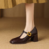 【预售5天】法式复古方头丁字扣带玛丽珍鞋女粗跟文艺气质晚晚风舒适单鞋NGMZR&7901 商品缩略图1