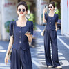 雀说 夏泡泡袖上衣薄款天丝牛仔套装女阔腿裤洋气两件套4ZF-2871 商品缩略图5