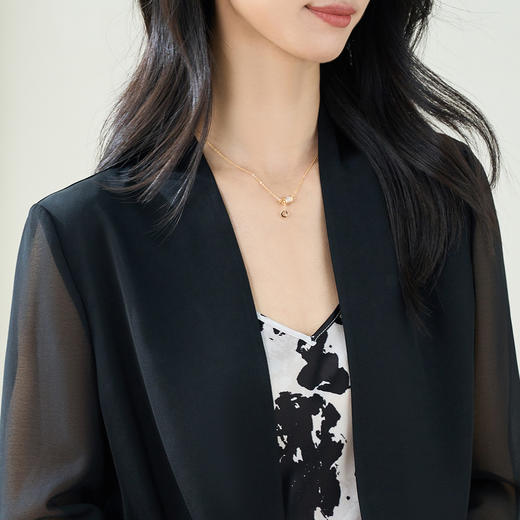 米思阳2025夏季新款醋酸短款小西装外套高级感外搭上衣女3483 商品图4