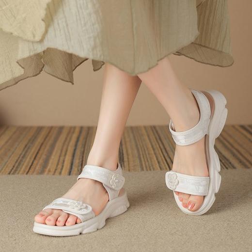 ZHR则则沙滩凉鞋女2024新款夏季外穿百搭软底凉拖魔术贴运动凉鞋 商品图9