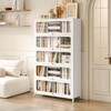 家用钢制书柜带门收纳柜儿童书架落翻盖地防尘置物架客厅展示柜子(送货上门，需自行组装) 商品缩略图3