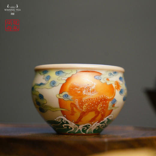 龙泉问鼎彩绘哥窑映空杯（麒麟祥瑞）（缺货） 商品图2