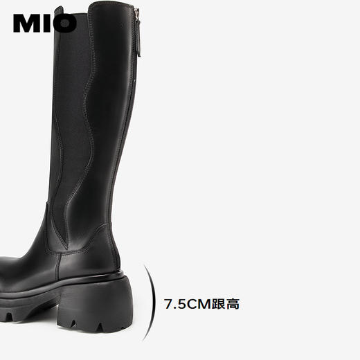 MIO米奥冬季骑士靴厚底增高长筒靴潮流酷飒美拉德靴子女M245843305 商品图4