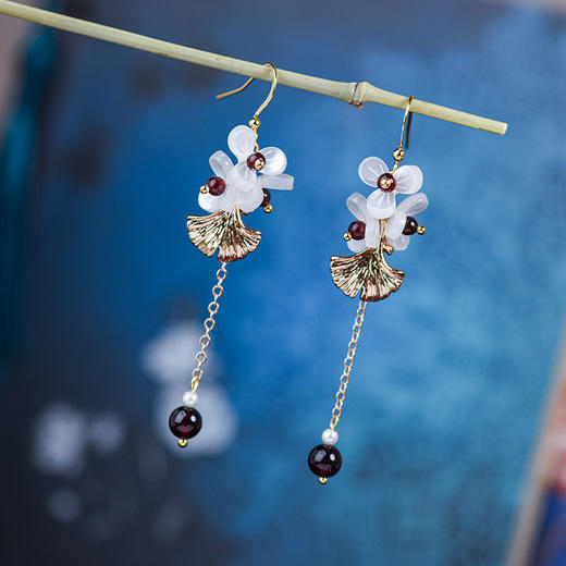 JGL-03220350新中式长款流苏耳钉女气质简约小众复古耳钩古风耳饰汉服配饰批发 商品图2