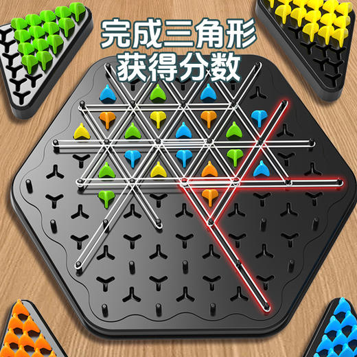 【看看谁能赢得更多领地】几何连锁三角棋  家庭互动锻炼思维玩具桌游 多人益智策略游戏 商品图2