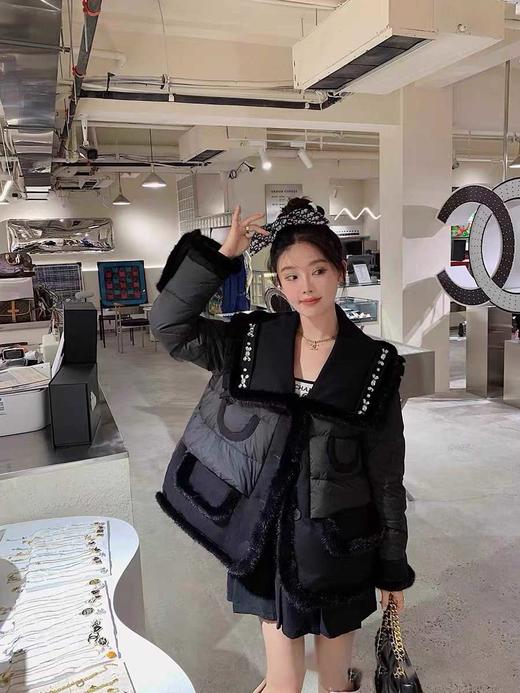 丁摩鹅绒羽绒服水貂毛门襟WX102-DZ999 商品图3
