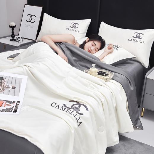 【恣意~生活的仪式感，水洗冰丝夏被四件套刺绣系列】水洗冰丝夏被四件套 凉感单双人空调被 夏凉被 薄被床品套件-QQ 商品图0