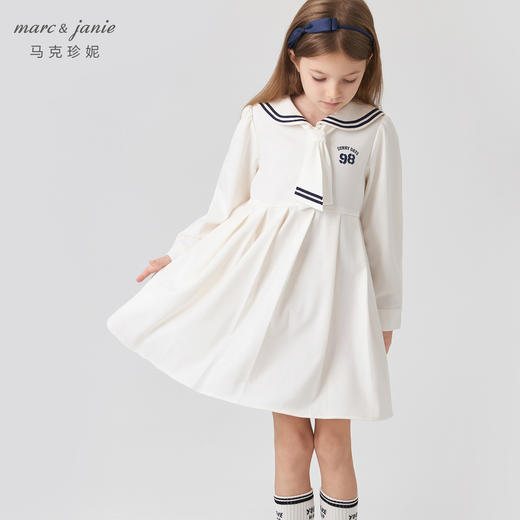 【商场同款】马克珍妮女童学院风娃娃领连衣裙秋装裙子新款241262 商品图1