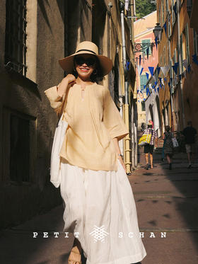 白莲花 法式纯亚麻轻薄夏季半身裙