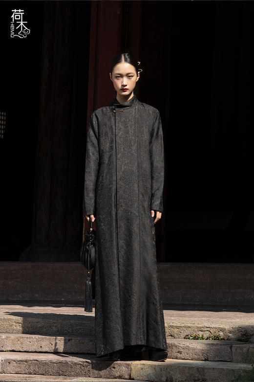 荷木HEMU丨罗绮·偏襟长袍 商品图3