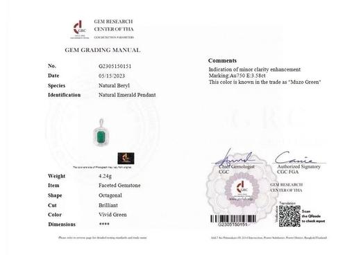 3.58ct 祖母绿吊坠 商品图5