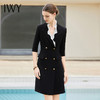 IWY/新款黑色七分袖西装裙高级感双排扣正式场合招待职业连衣裙Q1129 商品缩略图2