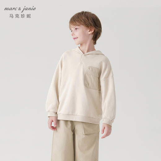 马克珍妮男童山系户外大口袋连帽卫衣儿童上衣2024秋装新款240983 商品图2