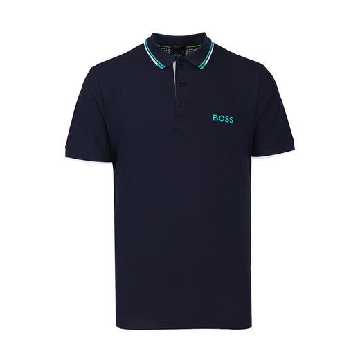 【超惠秒】BOSS 男士 刺绣字母胸标 弹棉短袖Polo T恤 11879 商品图2