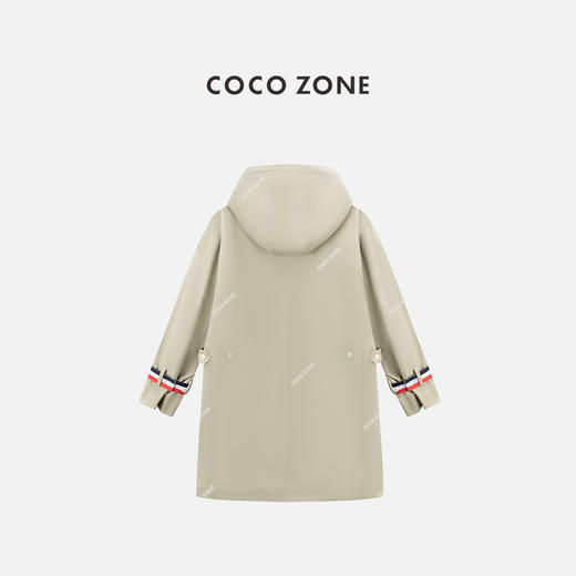 COCO ZONE 100棉春秋中长款连帽风衣气质百搭外套24C60087 商品图1
