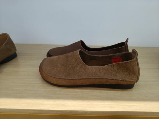 自由星复古女鞋磨砂软底牛皮懒人鞋 商品图1