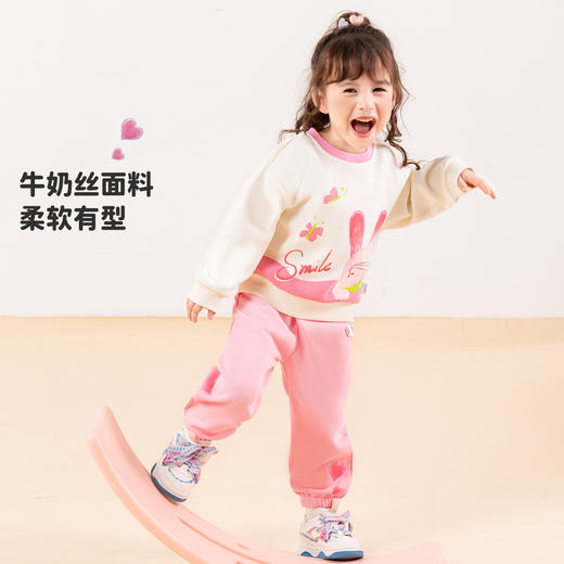 贝贝怡女童秋季套装卫衣长裤两件套2024新款秋装儿童可爱甜美童装 商品图2