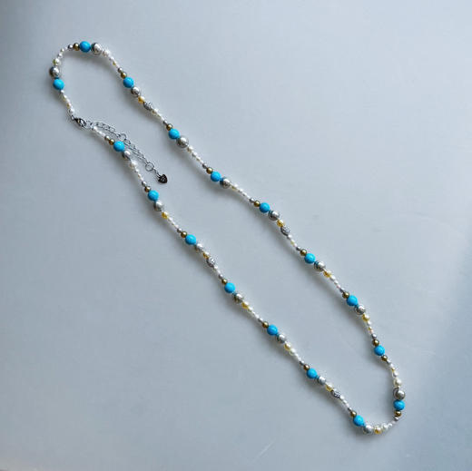 BY EVITA系列 18K镶钻石、
松石、珊瑚和
AKOYA珍珠 项链 商品图1