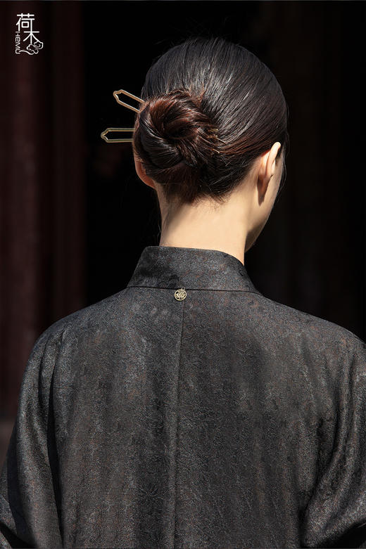 荷木HEMU丨罗绮·偏襟长袍 商品图4