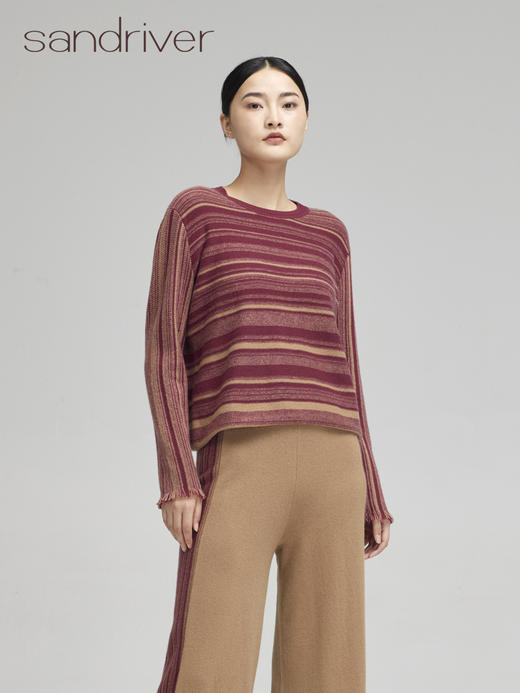 青海羊绒女提花圆领套头衫SJF96W232N 商品图4