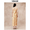 VIMAGE纬漫纪秋季新款印花设计感收腰吊带连衣裙V2207813 商品缩略图5