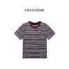 COCO ZONE 时尚条纹短袖T恤撞色圆领百搭上衣CC1C1712 商品缩略图0