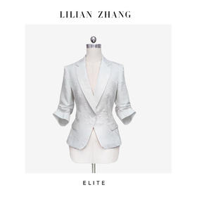 E-“定制”—“艺术人生”—繁花盛绽——复古风提花中袖抽褶外套 2405014