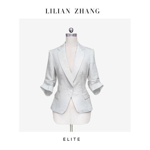 E-“定制”—“艺术人生”—繁花盛绽——复古风提花中袖抽褶外套 2405014 商品图0