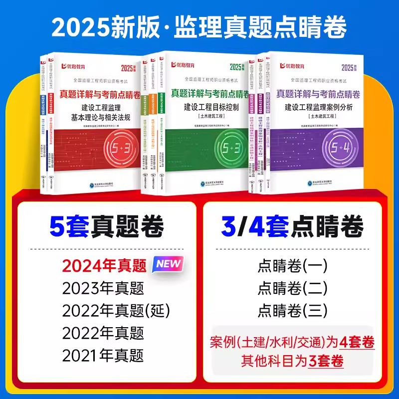 2025年注册监理工程师----真题详解与考前点睛卷（土建工程，水利工程，交通工程）