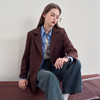 西遇咖色西装外套女新款宽松翻领垫肩正装休闲西服D3342232 商品缩略图2