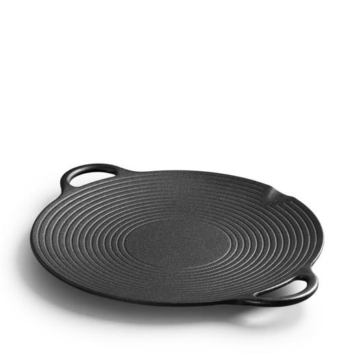 厂家直销野炊露营铸铁锅户外烤盘加大煎盘铁板烧带把手煎盘烤肉盘 商品图2