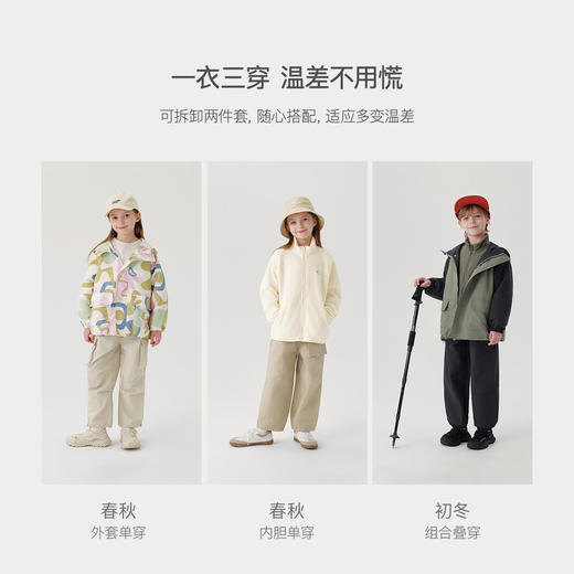【三防】马克珍妮男女童户外早秋外套摇粒绒内胆三合一241770 商品图1