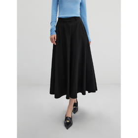 棉仓356617007-格雷系含羊毛大摆量伞裙女 24秋季高智感气质TR半身裙设计感