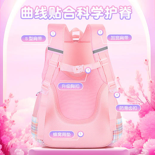 小学生书包女款儿童双肩包减负护脊轻便耐磨女童书包双肩包书包开学季文具套装 商品图2